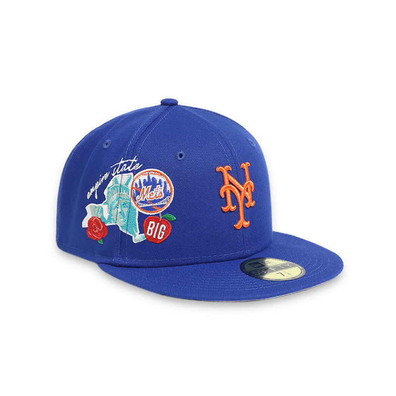 [ 60224647 ] New York Mets City Cluster Blue Men's MBL 59FIFTY Fitted Hat