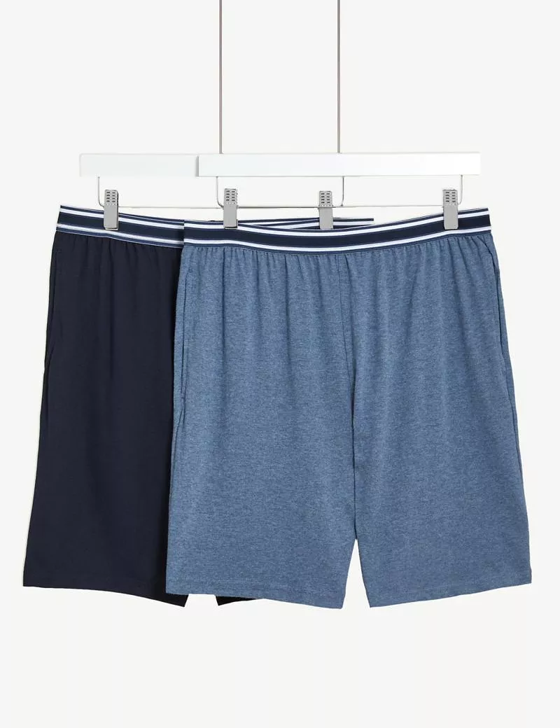 2pk Pure Cotton Pyjama Shorts