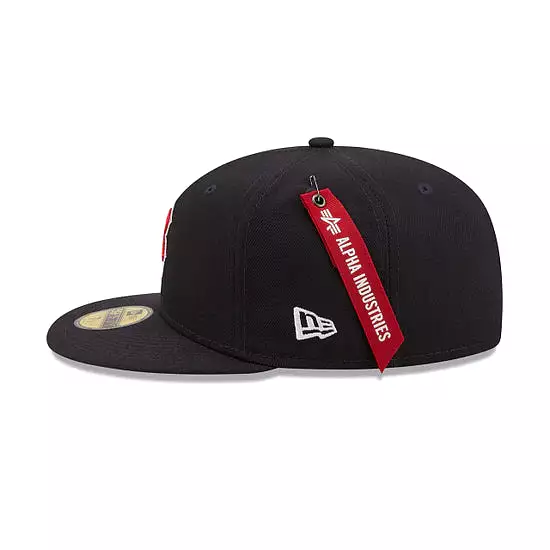 [60194084] Boston Red Sox Alpha Industry Navy 59FIFTY Men's Fitted Hat