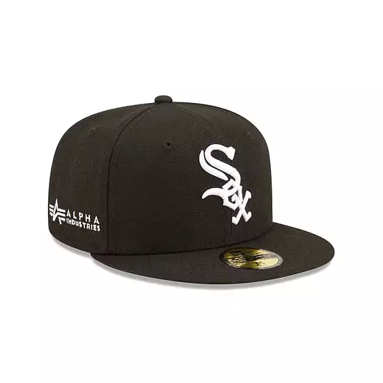 [60194086] Chicago White Sox Alpha Industry Black 59FIFTY Men's Fitted Hat