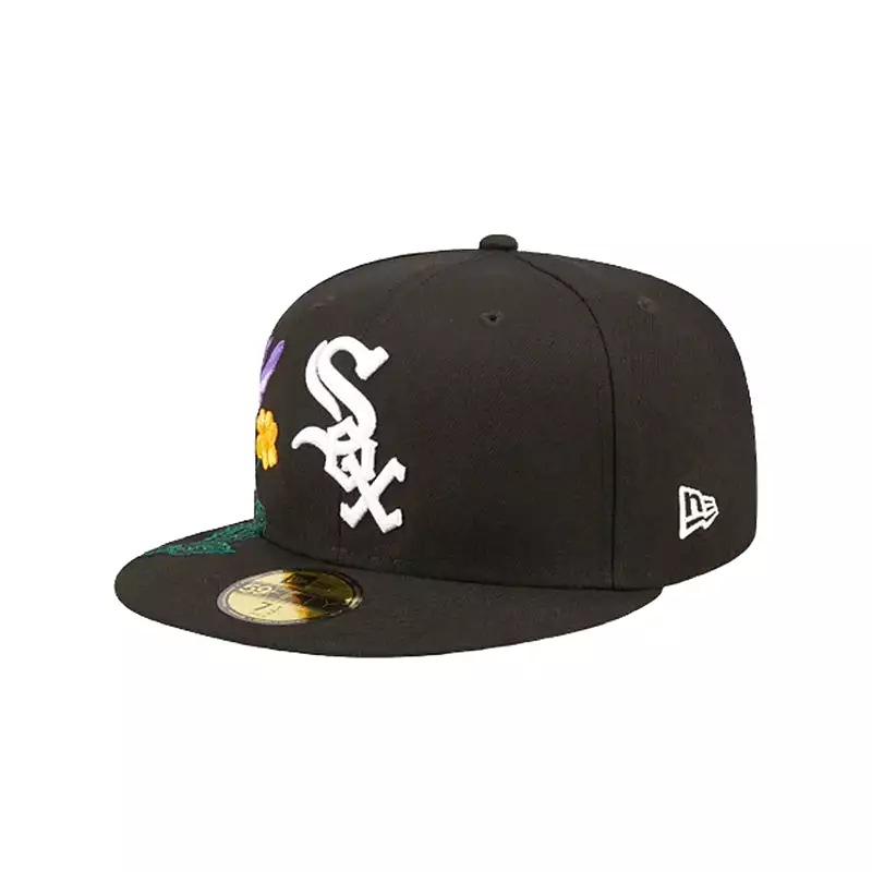 [60243437] Chicago White Sox Blooming Black 59FIFTY Men's Fitted Hat