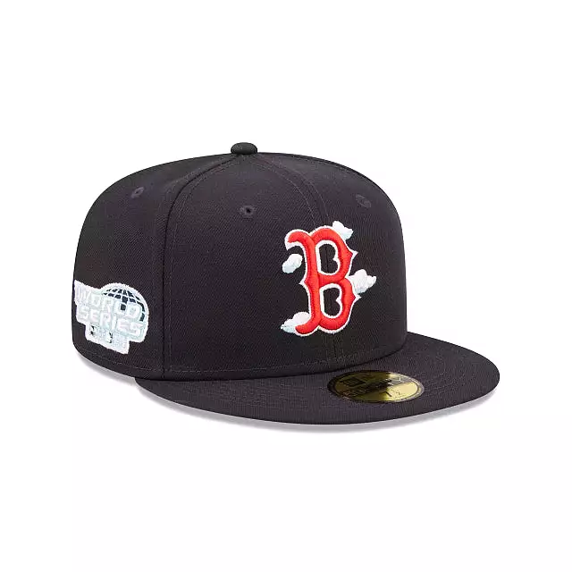 [60243844] Boston Red Sox 04 WS Comic Cloud Navy 59FIFTY Men's Fitted Hat