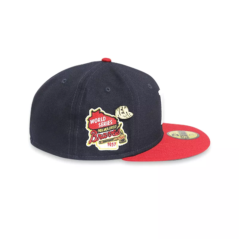 [60244526] Milwaukee Braves LOGO History Navy '57 WS 59FIFTY Men's Fitted Hat