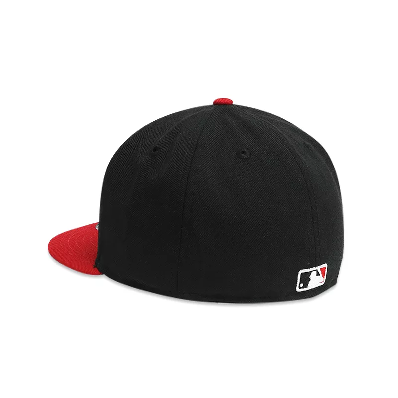 [70073584] Cincinnati Reds Black Men's Fitted Hat