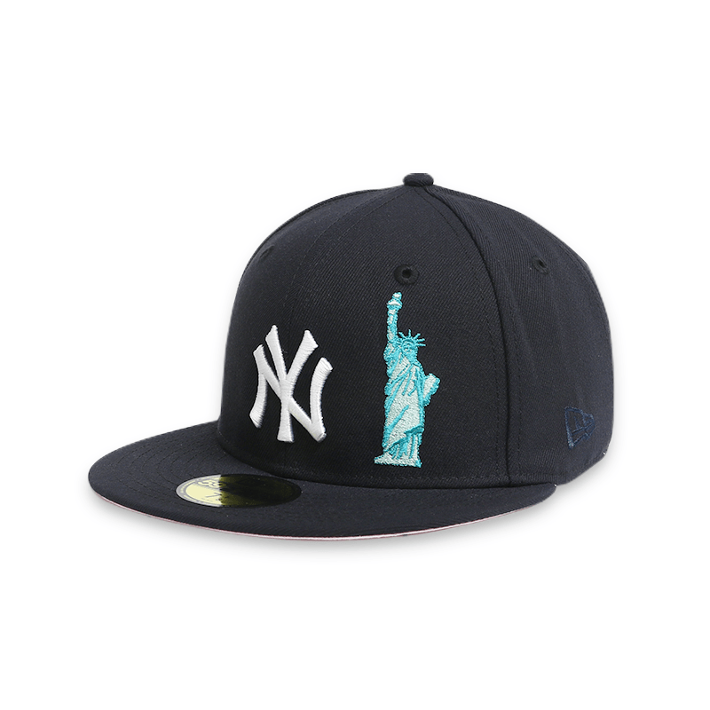 [70645227] New York Yankees Statue Of Liberty Men's Navy Fitted Hats