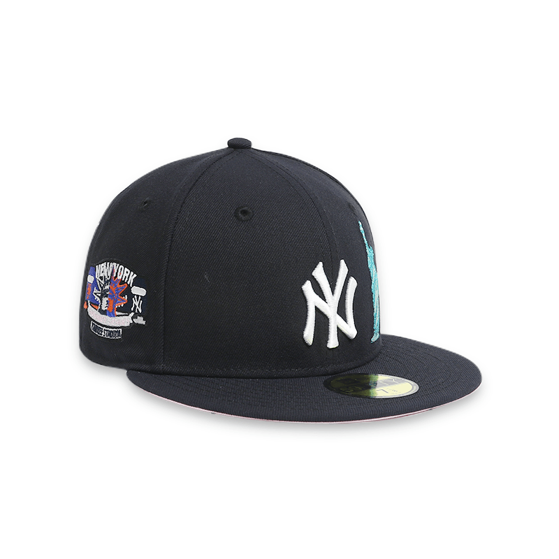 [70645227] New York Yankees Statue Of Liberty Men's Navy Fitted Hats