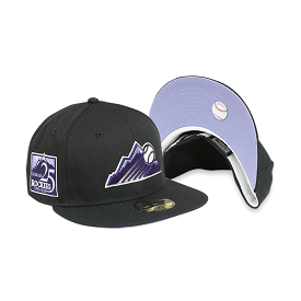 [70693429] Colorado Rockies 25 Anniversary Black 59FIFTY Men's Fitted Hat