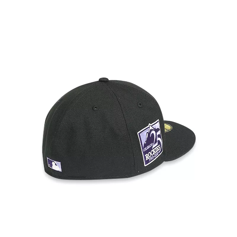 [70693429] Colorado Rockies 25 Anniversary Black 59FIFTY Men's Fitted Hat