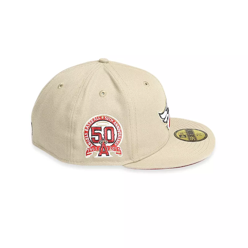 [70699251] Los Angeles Angels 50th Anniversary Tan 59FIFTY Men's Fitted Hat