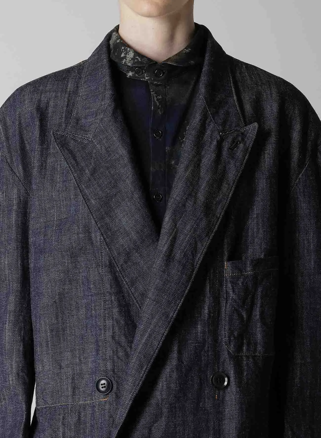 8OZ DENIM PEAKED LAPEL JACKET