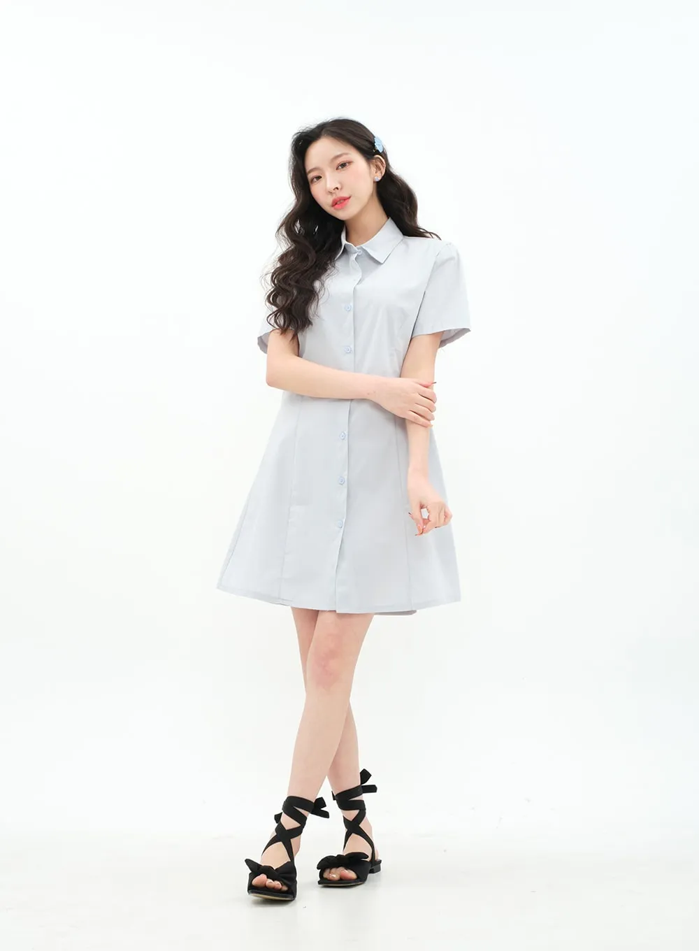 A-line Mini Shirt Dress BA11