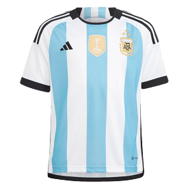 Adidas Argentina 2022 Youth 3-Star Winners Home Jersey