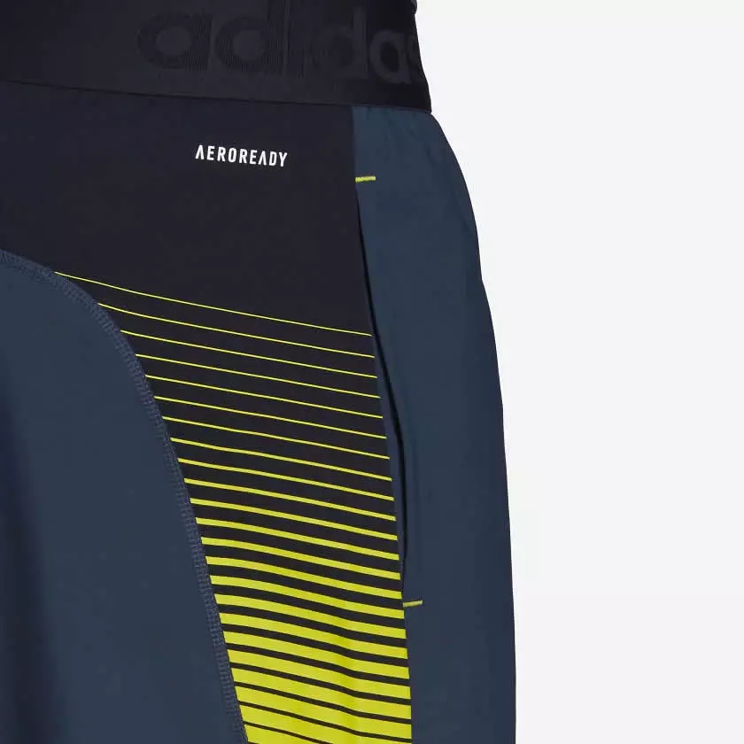 Adidas Men's Designed 2 Move Aeroready Pants Crew Navy/Acid Yellow