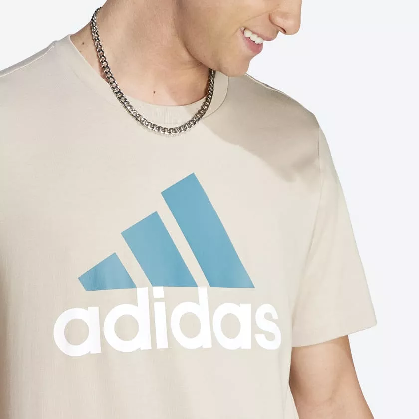 ADIDAS MEN'S ESSENTIALS SINGLE JERSEY BIG LOGO BEIGE TEE