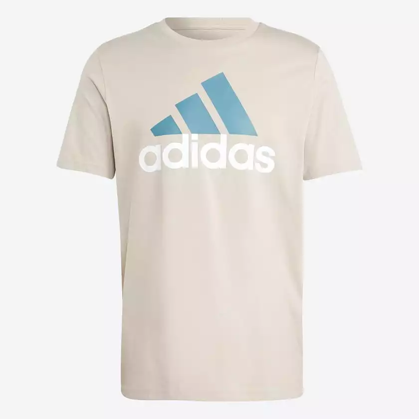 ADIDAS MEN'S ESSENTIALS SINGLE JERSEY BIG LOGO BEIGE TEE