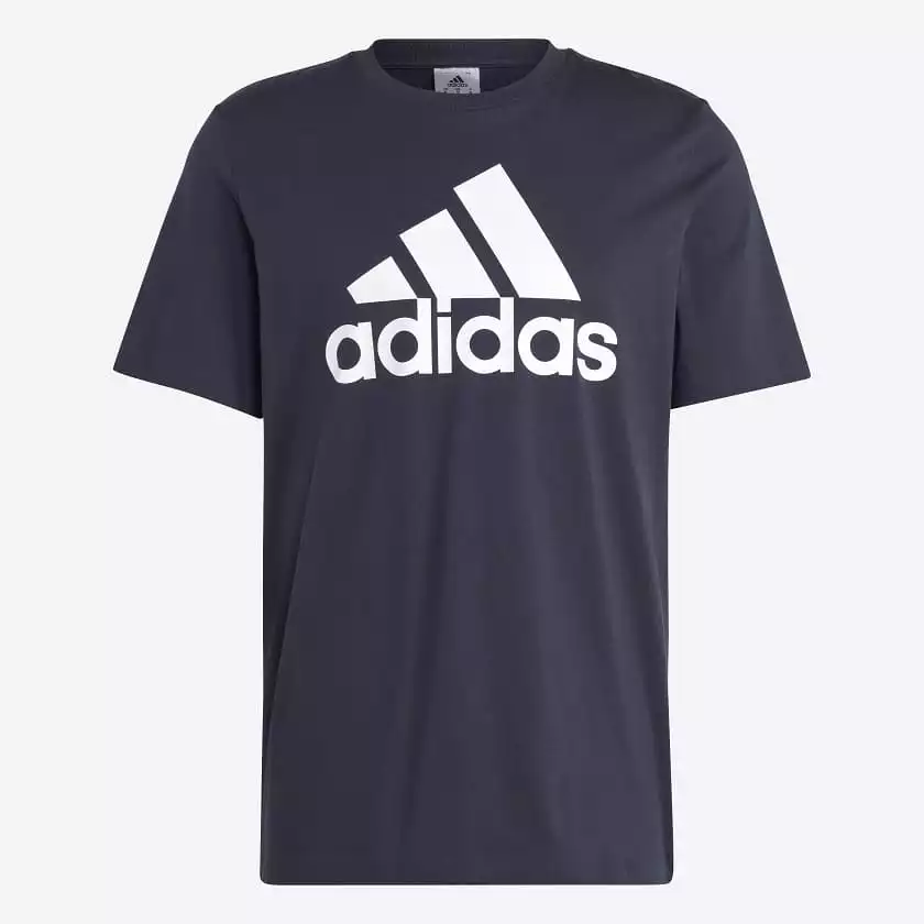 ADIDAS MEN'S ESSENTIALS SINGLE JERSEY BIG LOGO NAVY TEE