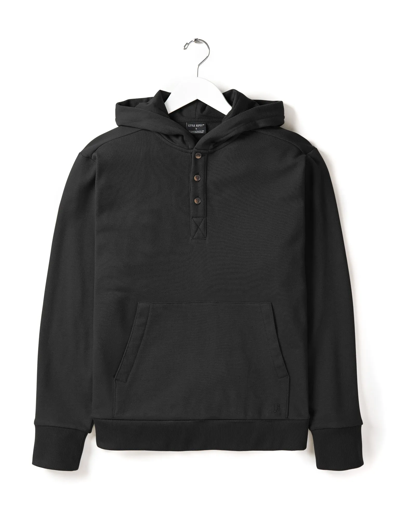 Adult Henley Hoodie - Black