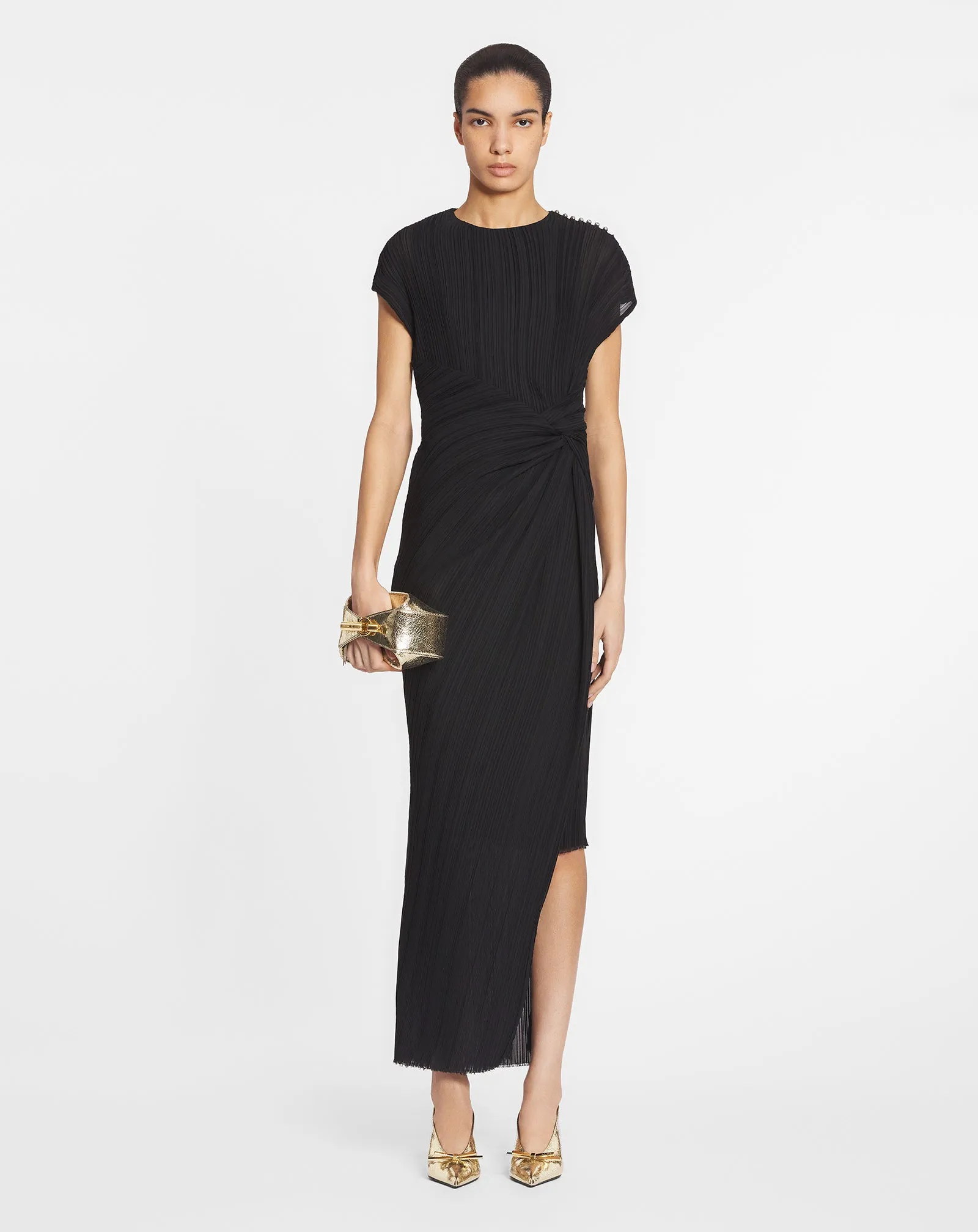 ASYMMETRICAL PLEATED DRESS