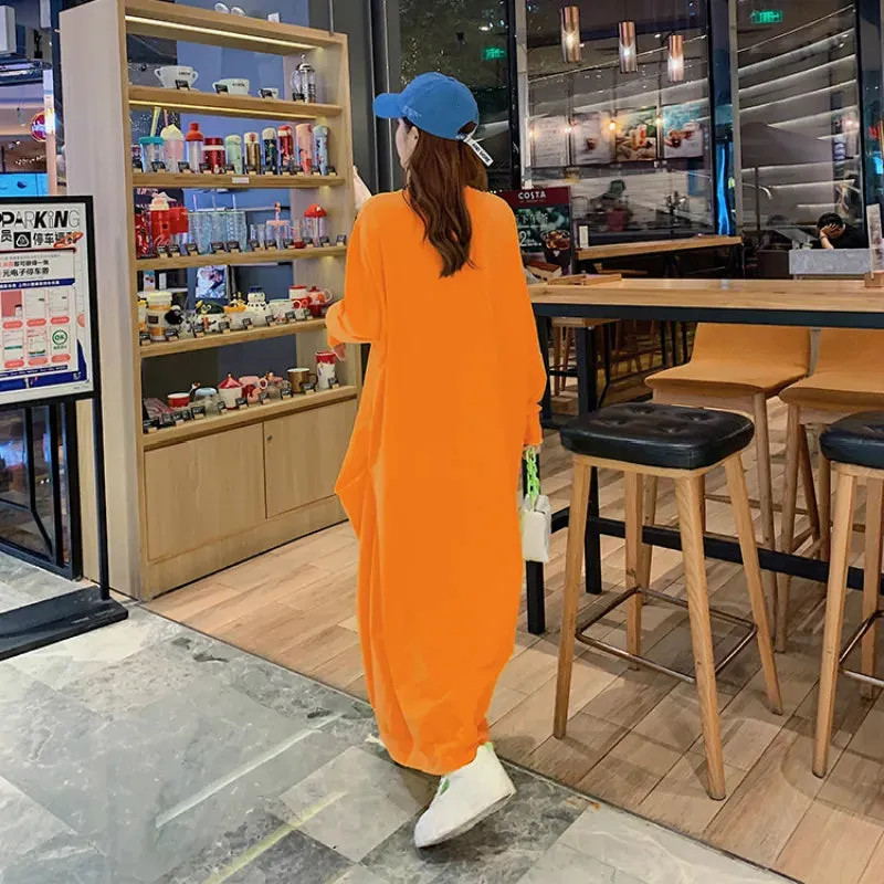 Autumn Maxi Dress Women Big Size Long Sleeve Loose