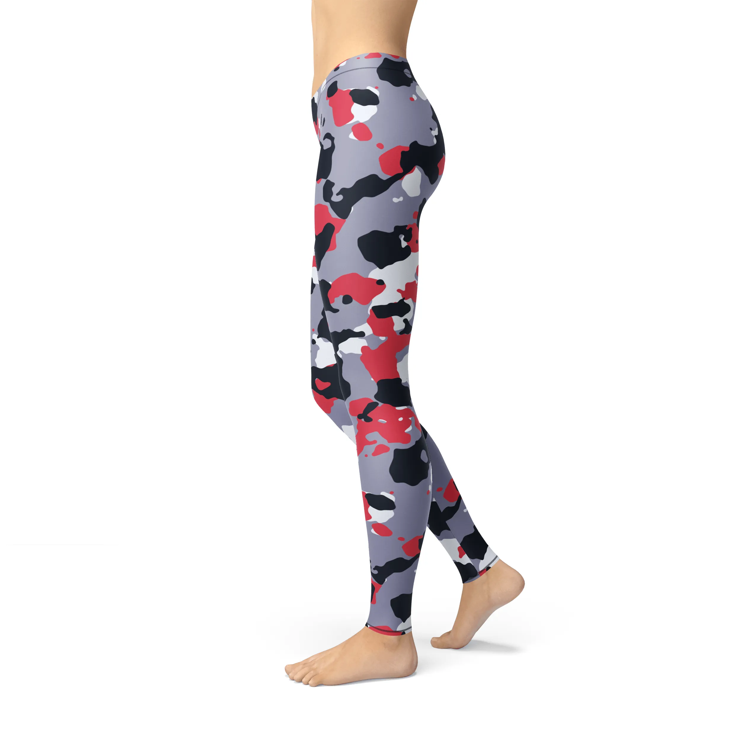 Avery Red White Camo Leggings