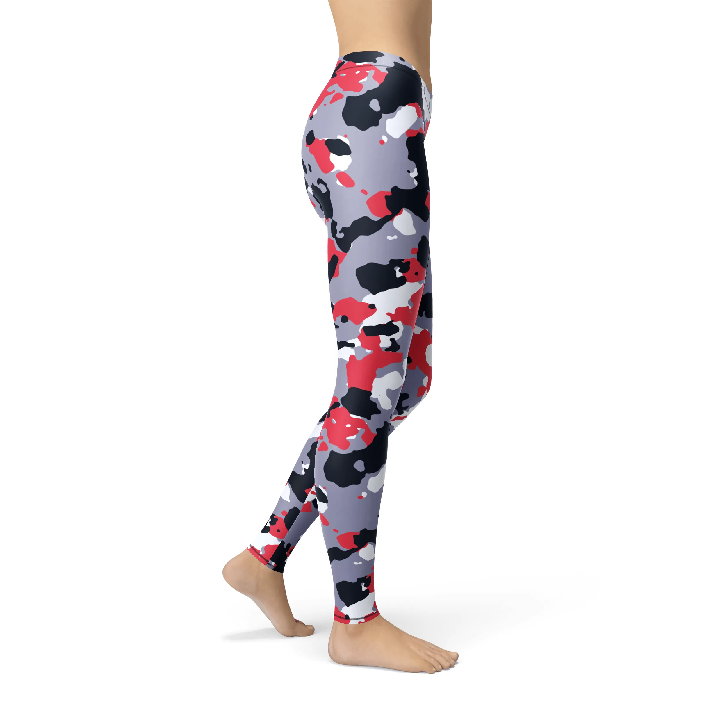 Avery Red White Camo Leggings