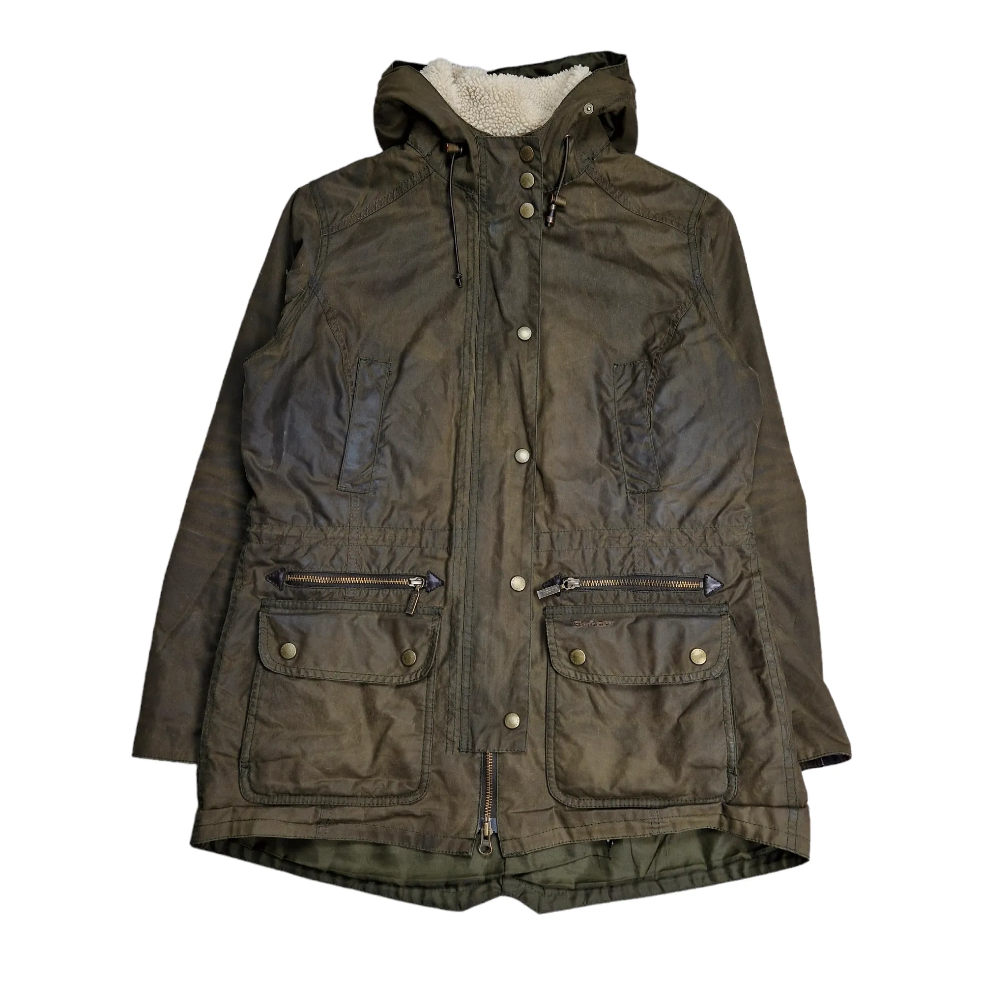 Barbour Kelsall Wax Parka Jacket - Size UK 12