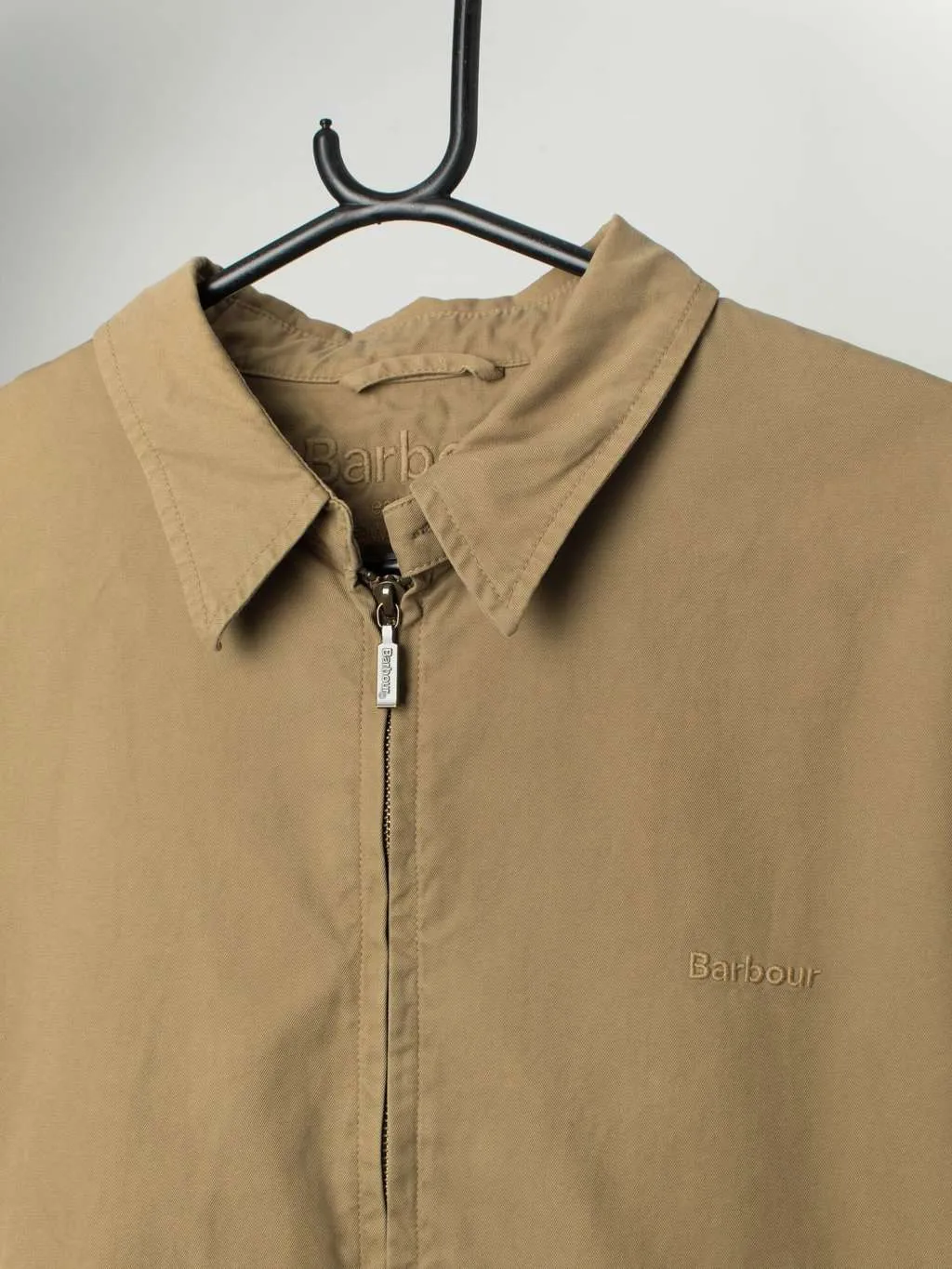 Barbour washed twill blousen jacket in olive green – Large / XL