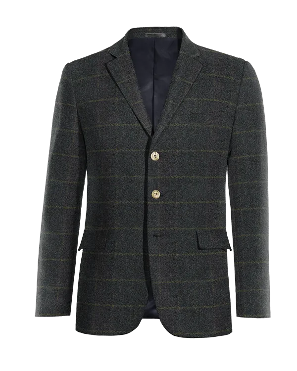  Blazer azul de tweed a cuadros edición limitada de 3 botones