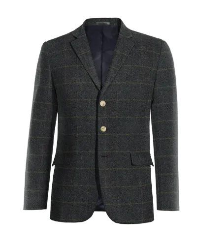  Blazer azul de tweed a cuadros edición limitada de 3 botones