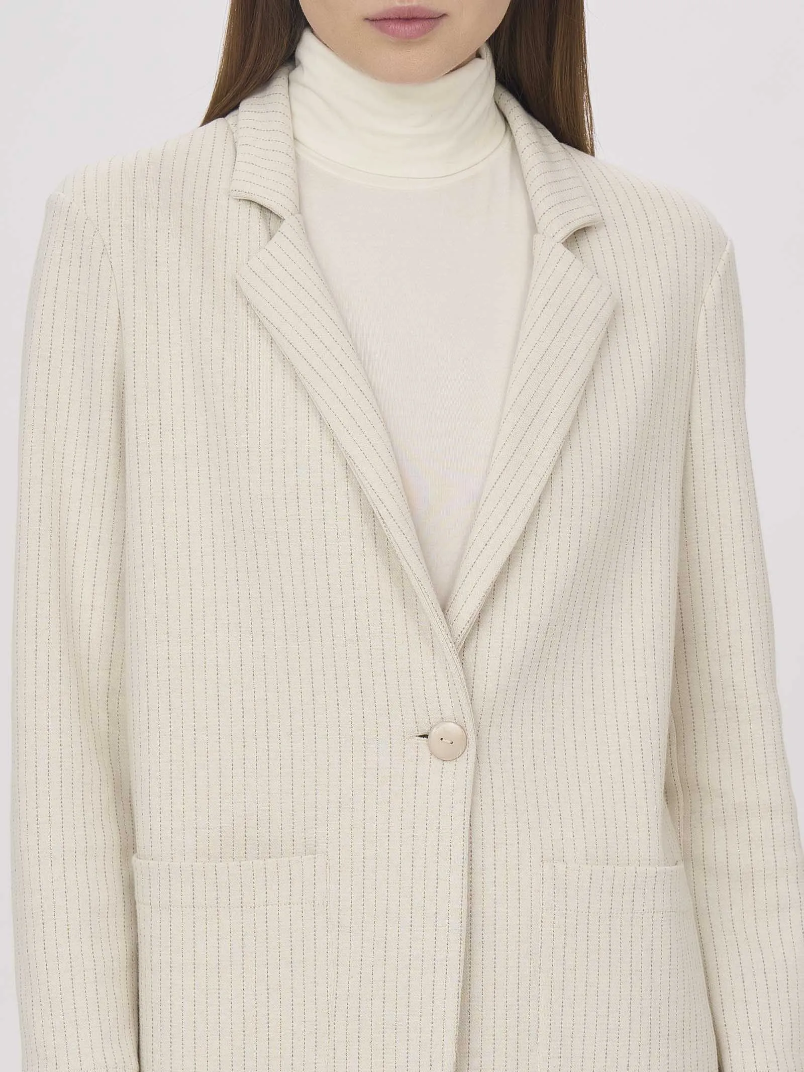 Blazer destrutturato in Eco Jacquard - Fant.Avorio