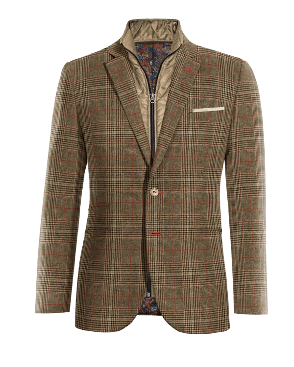  Blazer marrón de tweed príncipe de gales edición limitada