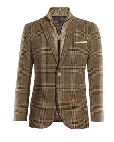  Blazer marrón de tweed príncipe de gales edición limitada