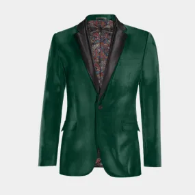  Blazer Tuxedo verde azulado de terciopelo edición limitada de 1 botón