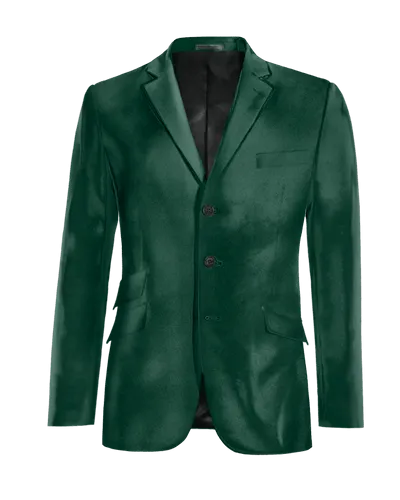  Blazer verde azulado de terciopelo edición limitada de 3 botones