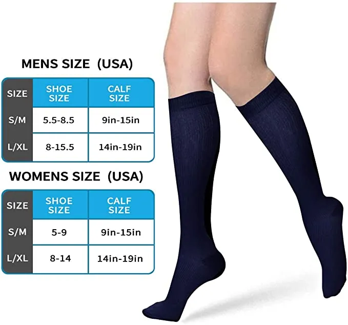 Blue Green Compression Blood Circulation Promotion Slimming Socks for Men