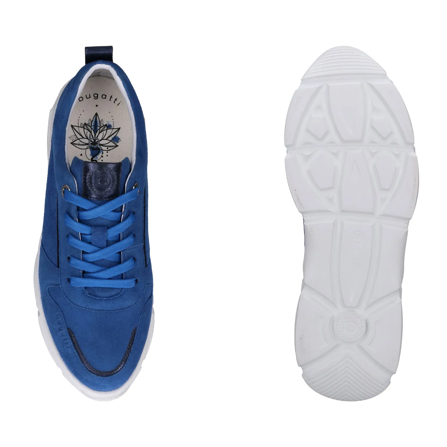 bugatti Blue Suede Leather Sneakers