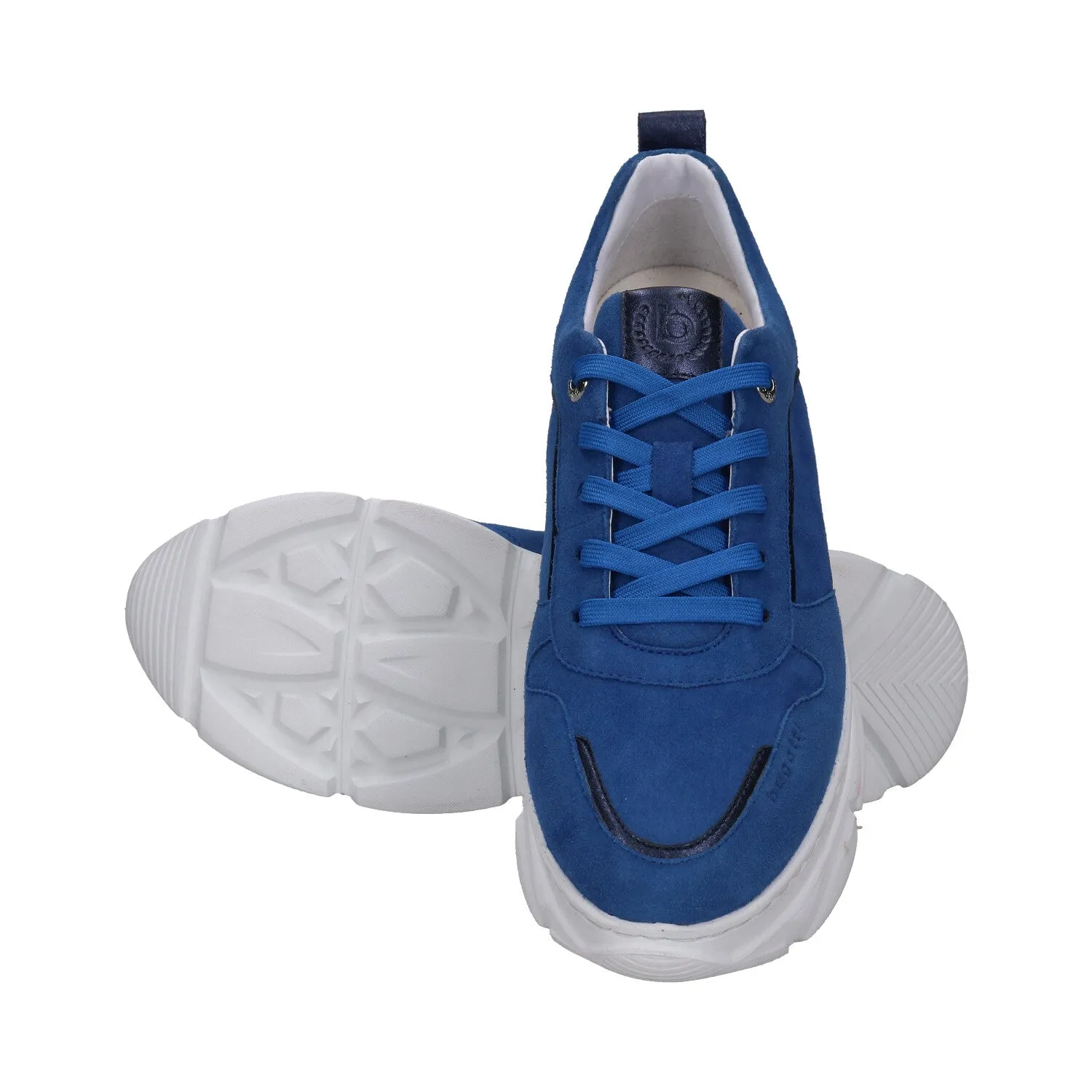 bugatti Blue Suede Leather Sneakers