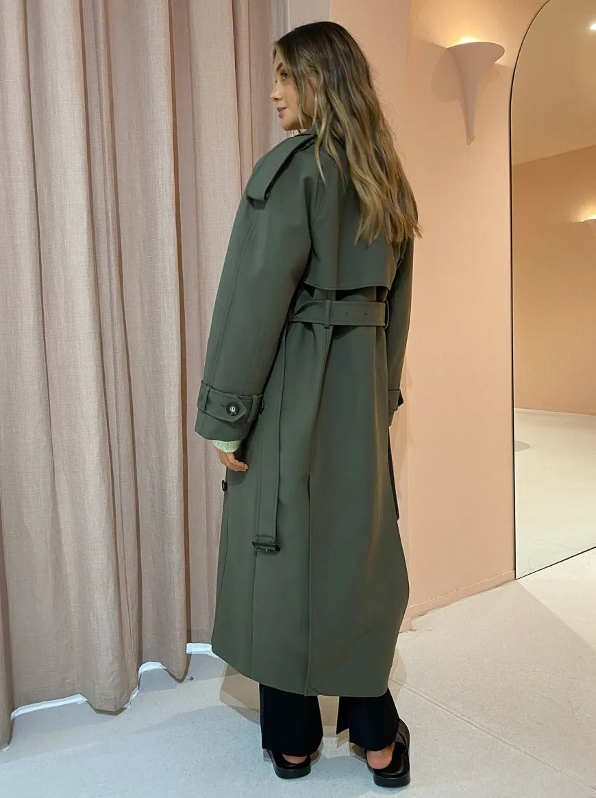 Camilla and Marc Mateo Trench Coat in Willow Green