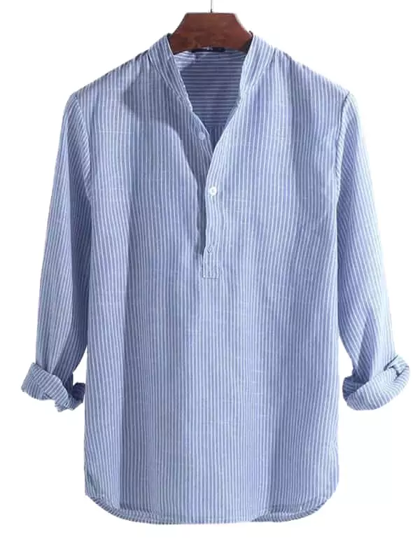 Casual Long Sleeve Striped Men Shirt