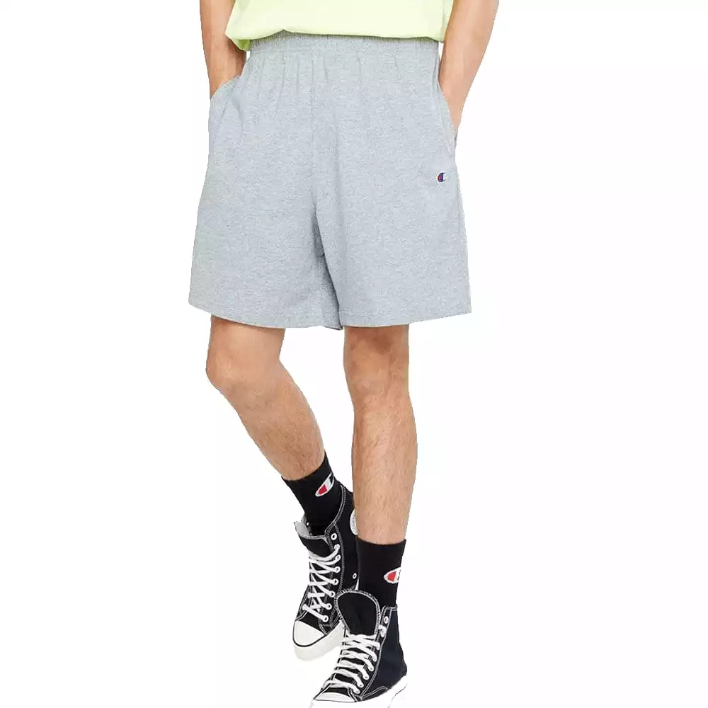 CHAMPION MEN'S C LOGO JERSEY GREY SHORTS