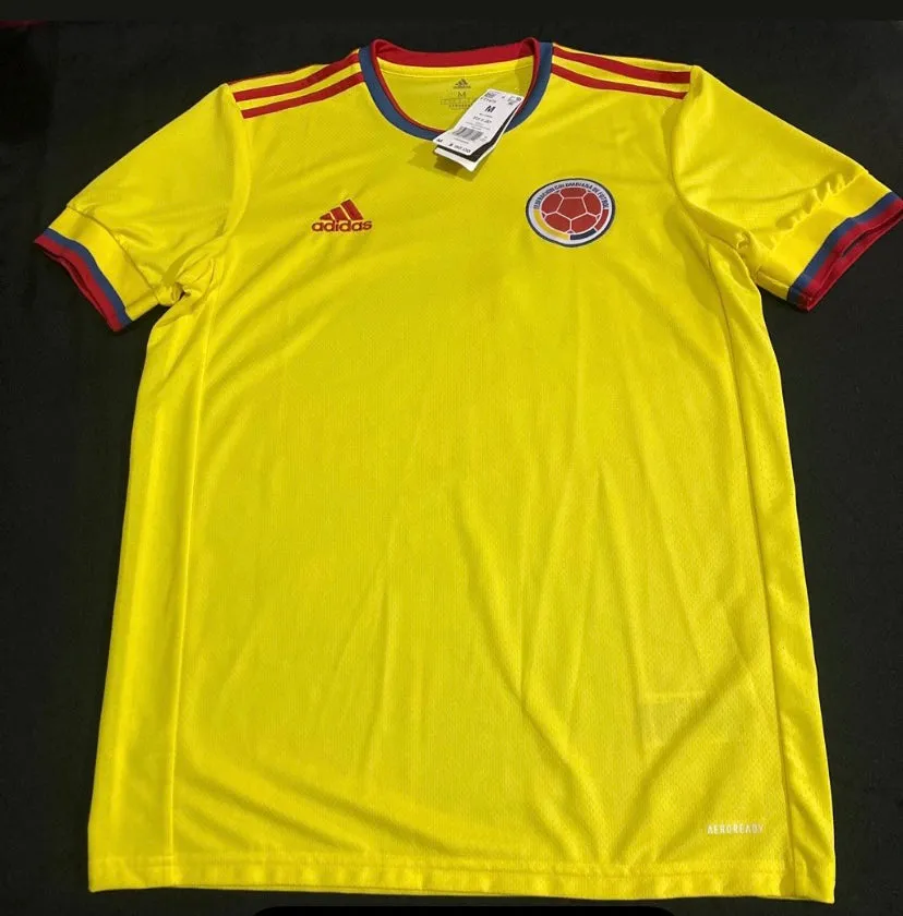 Colombia Adidas Authentic Replica Bright Yellow FCF Home Men Jersey