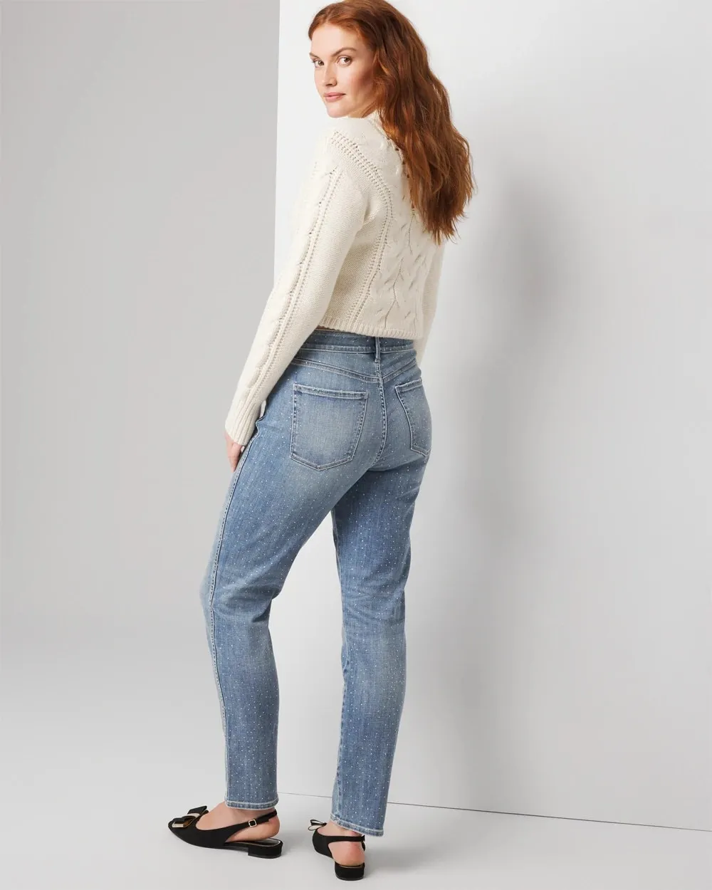 Curvy High-Rise Everyday Soft Denim™ Embellished Straight Jean