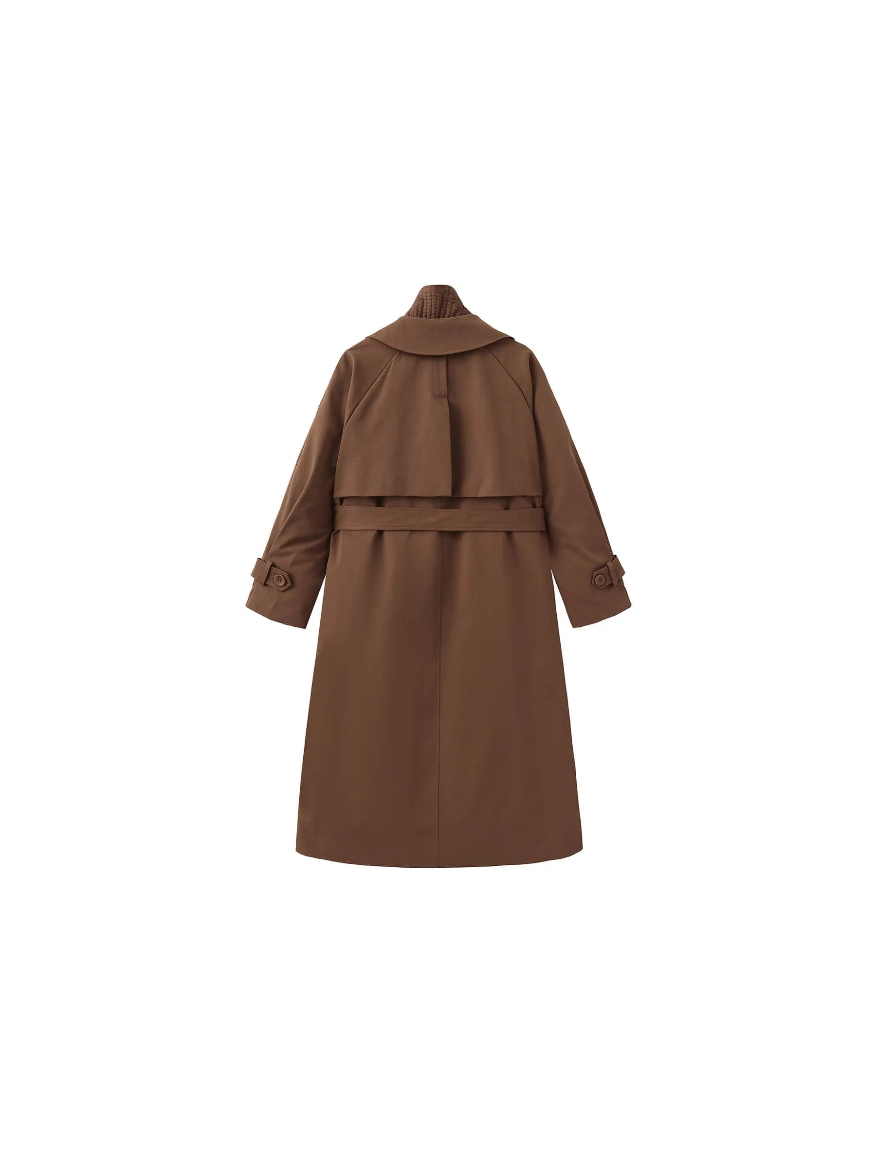 Double-Layer Long Trench Coat Style Down Coat