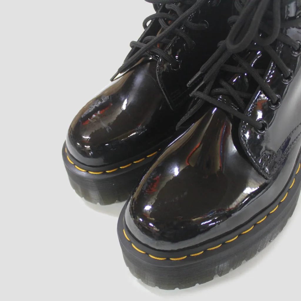 Dr. Martens Unisex Boots Jadon Pull-On Lace-Up Side-Zip Ankle Patent Leather - UK 6.5