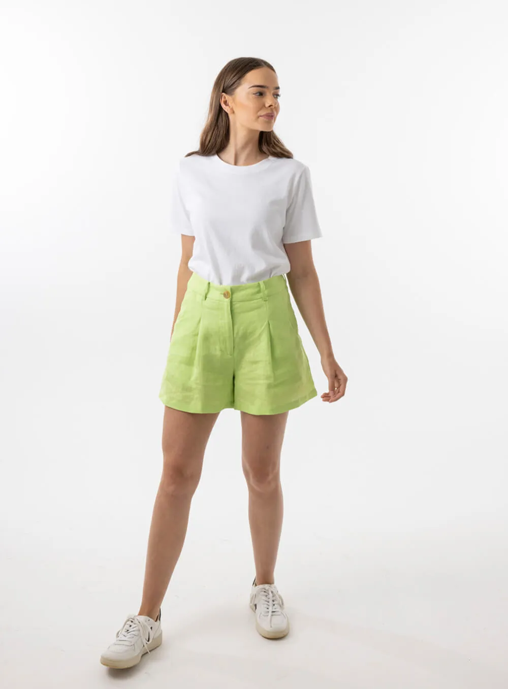 Eva Linen Short-LIME