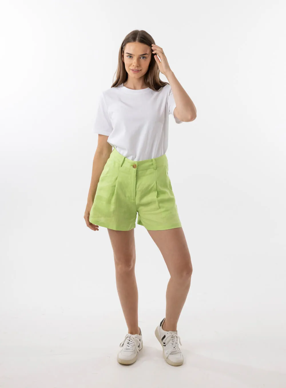 Eva Linen Short-LIME