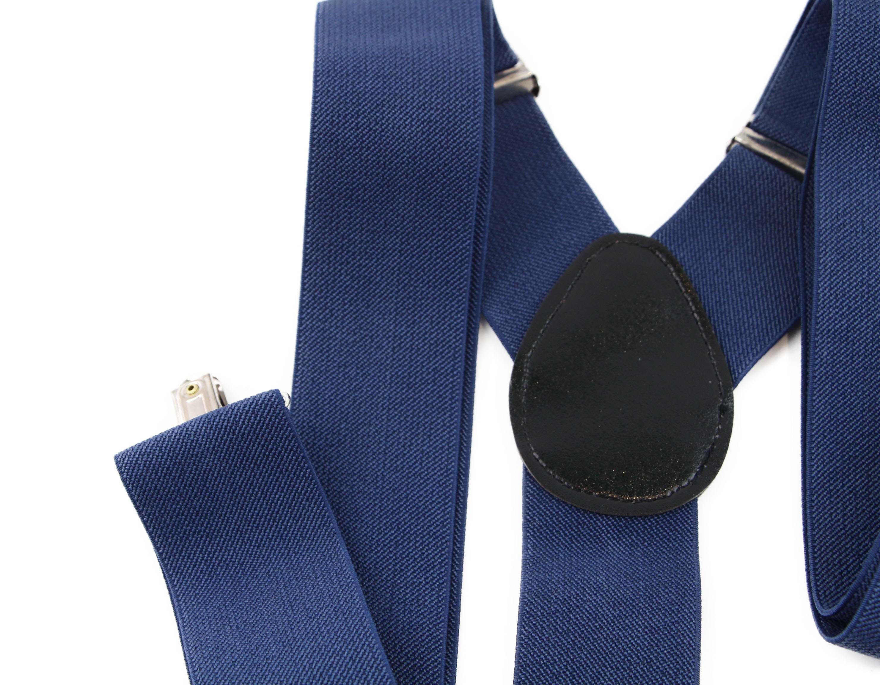 Extra Wide Heavy Duty Adjustable 120cm Navy Adult Mens Suspenders