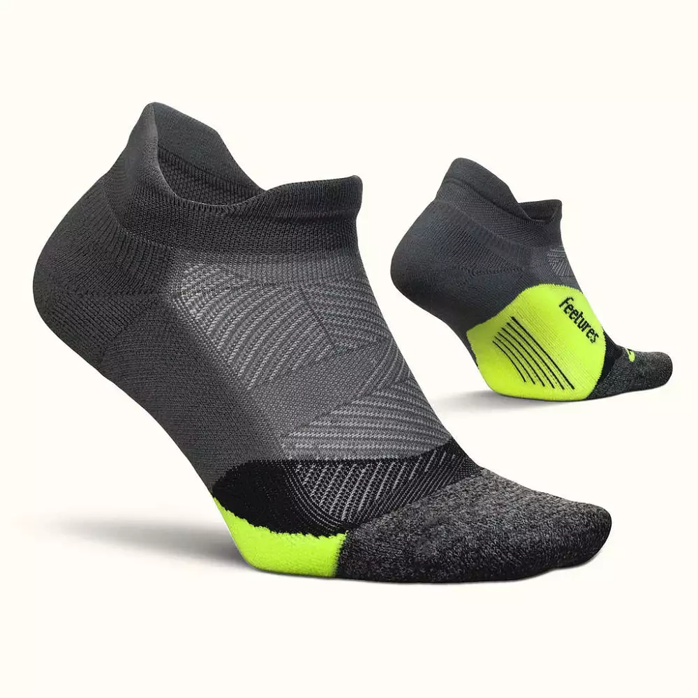 Feetures Elite Light Cushion No Show Tab - Midnight Neon