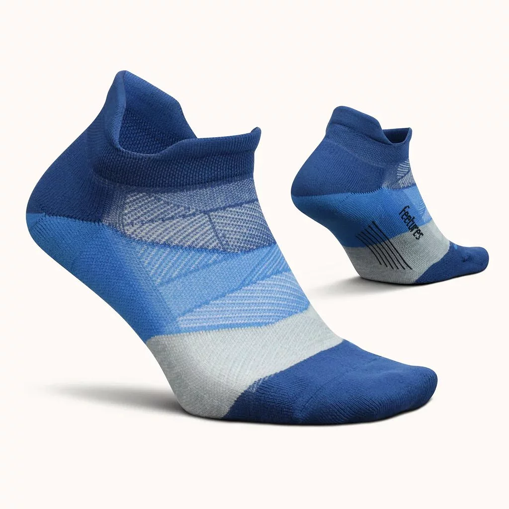 Feetures Elite Light Cushion No Show Tab Socks - Buckle Up Blue