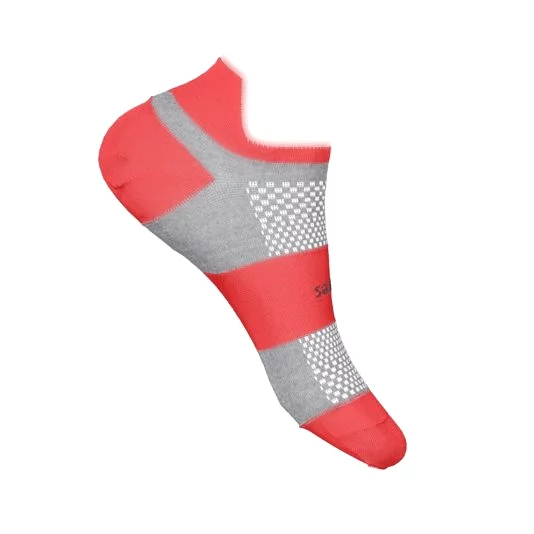 Feetures High Performance Max Cushion No Show Tab Socks - Collide Coral